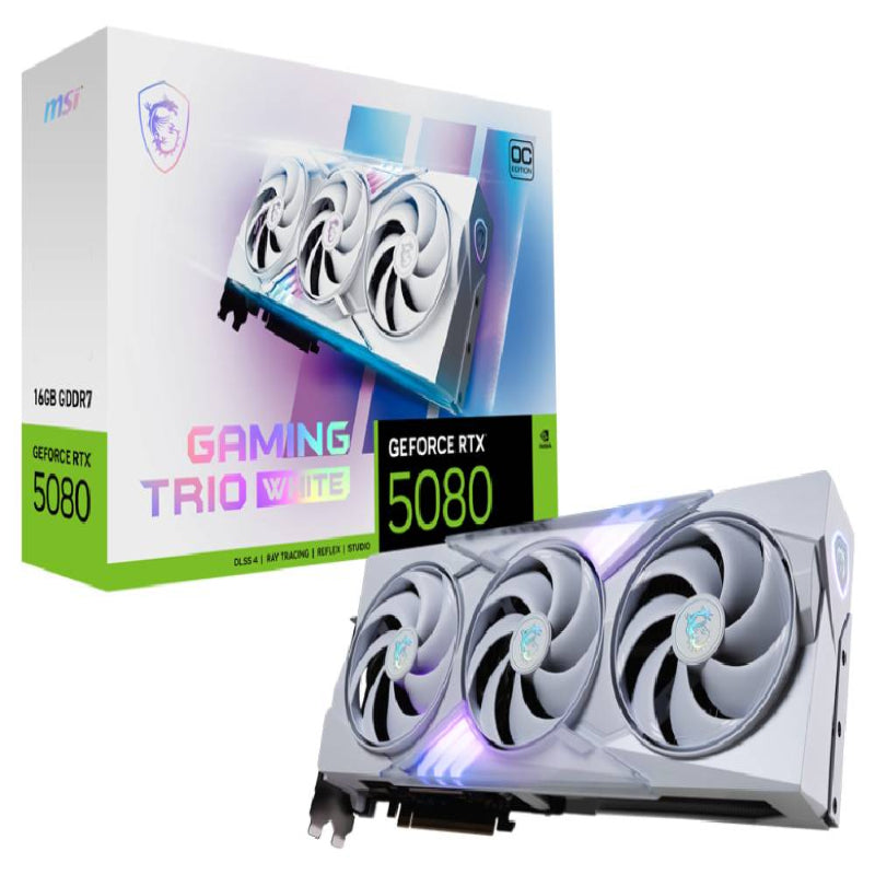 MSI GeForce RTX 5080 16GB GDDR7 GAMING TRIO OC WHITE