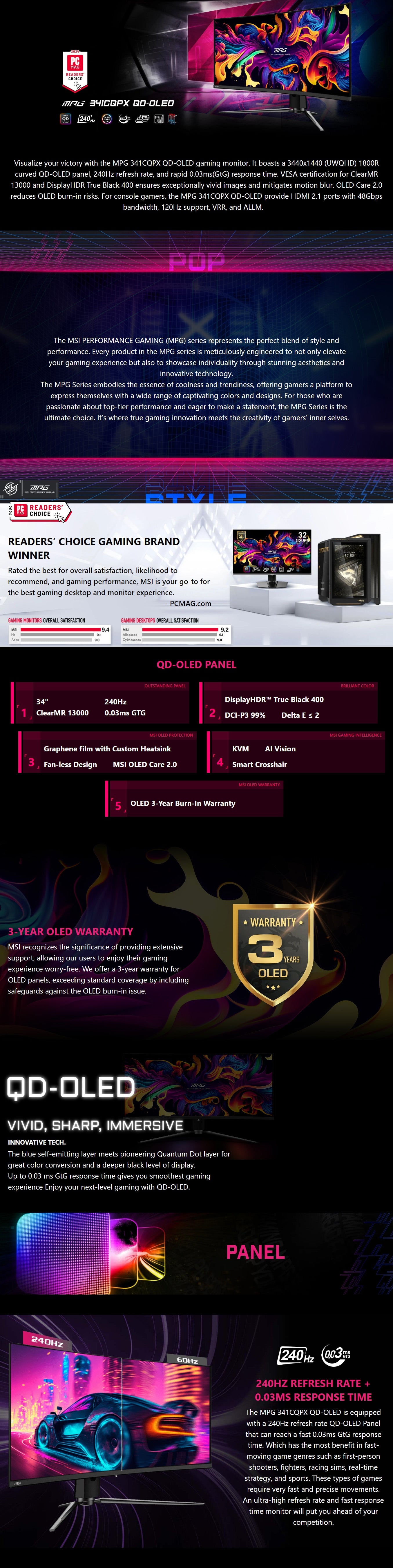 MSI MPG 341CQPX QD-OLED 34.18