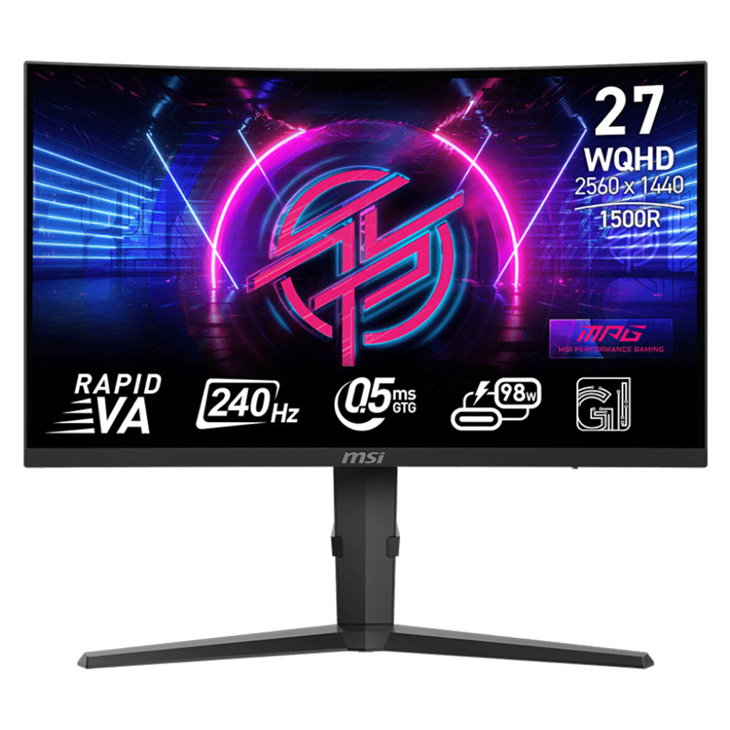 MSI MPG 275CQRXF 27" WQHD Rapid VA 240Hz 0.5ms Curved Gaming Monitor