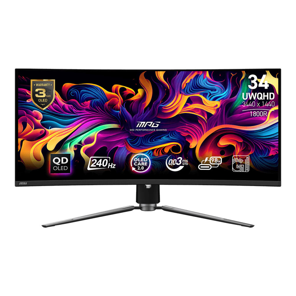 MSI MPG 341CQPX QD-OLED 34.18" 240Hz UWQHD OLED Curved Gaming Monitor