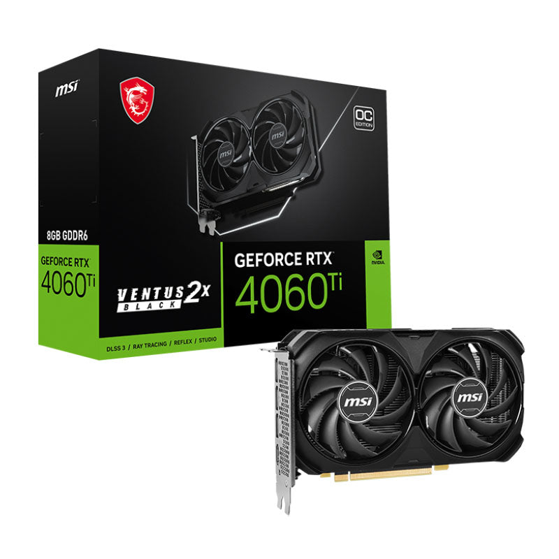 MSI GeForce RTX 4060 Ti Ventus 2X Black 8G OC Graphics Card